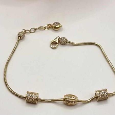 Kenzari Jewellery 14k Gold Chain Bracelet with Cubic Zirconia Accents for Women -5.14 Grams Kenzari Jewellery 14k Gold Chain Bracelet with Cubic Zirconia Accents for Women -5.14 Grams