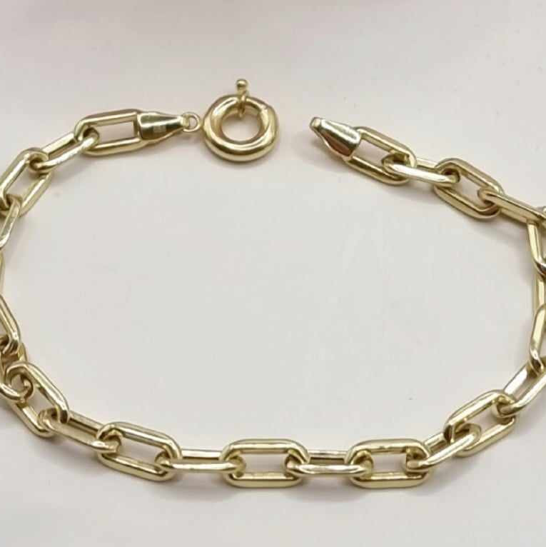 Kenzari Jewellery 14k Gold Rectangle Casual Bracelet for Men -3.87 Grams