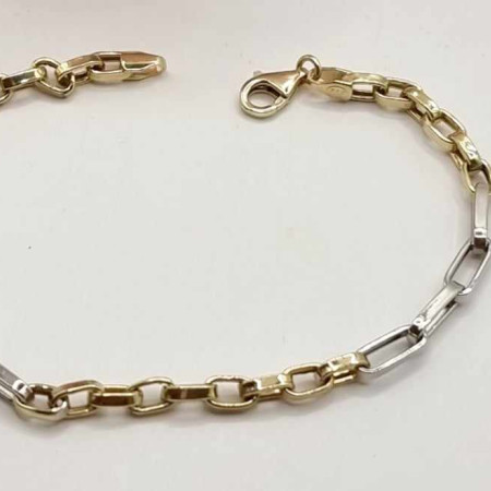 Kenzari Jewellery 14k Two Tone Casual Bracelet for Men -3.87 Grams