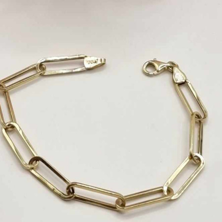 Kenzari Jewellery 14k Gold Link Chain Bracelet for Men -3.41 Grams