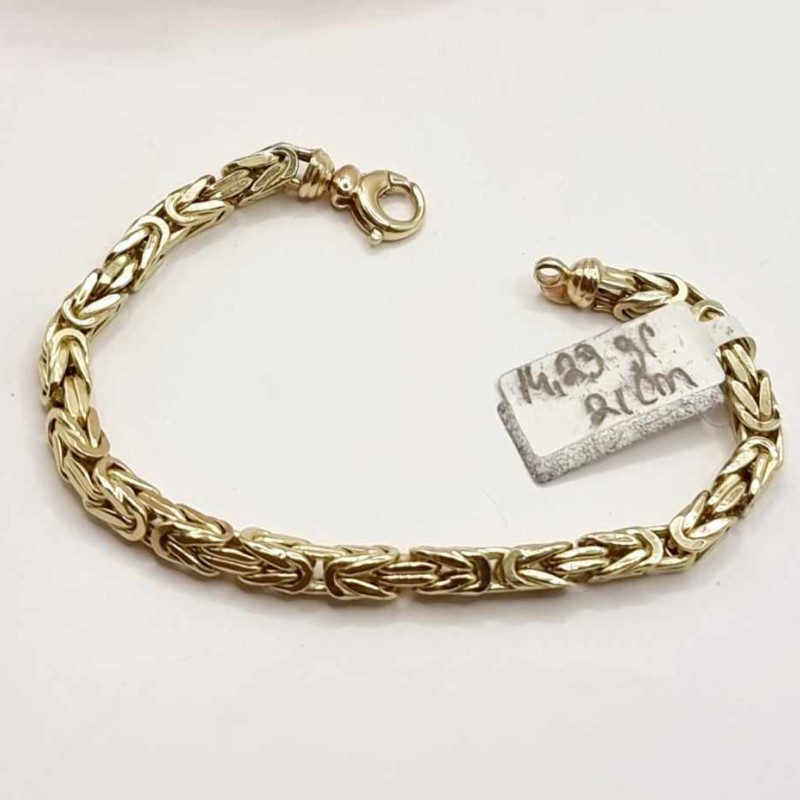 Kenzari Jewellery 14k Gold Byzantine chain bracelet for Men -14.29 Grams