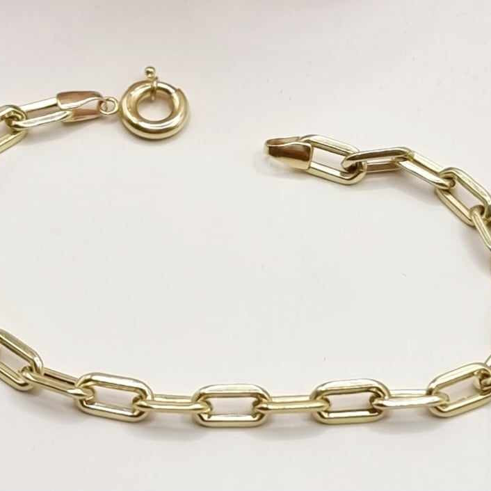 Kenzari Jewellery 14k Gold Triangle Link chain Bracelet for Men -3.95 Grams