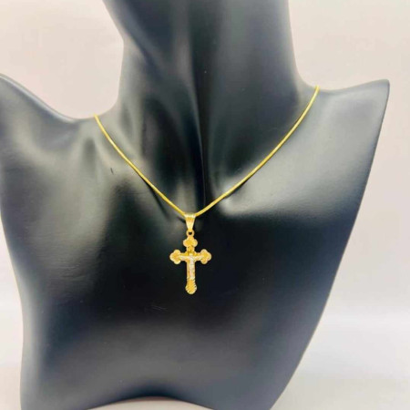 Kenzari Jewellery 14k Gold Necklace with Cross for Women - 4.76 Grams