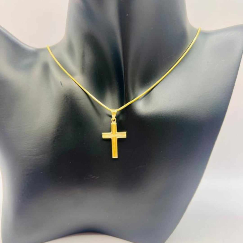 Kenzari Jewellery 14k Gold Necklace with Cross Pendant for Women - 4.62 Grams