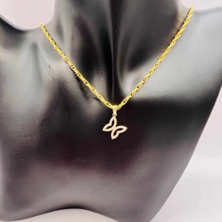 Kenzari Jewellery 14k Gold Necklace with Butterfly Pendant for Women - 3.74 Grams