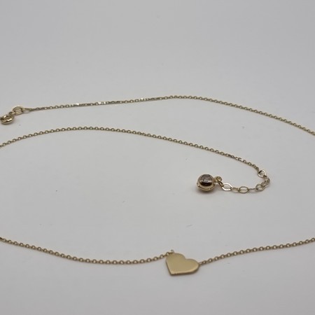 Kenzari Jewellery 14k Gold "Heart" Necklace for Women - 2.48 Grams