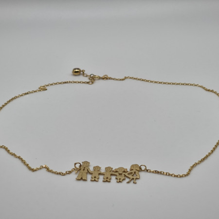 Kenzari Jewellery 14k Gold Necklace "Family" for Women - 4.66 Grams Kenzari Jewellery 14k Gold Necklace "Family" for Women - 4.66 Grams