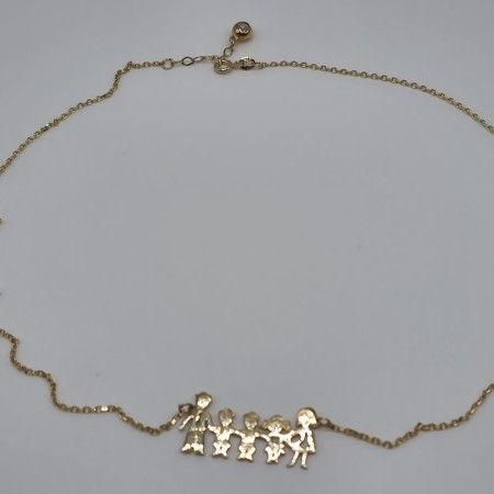 Kenzari Jewellery 14k Gold Necklace "Family" for Women - 4.66 Grams