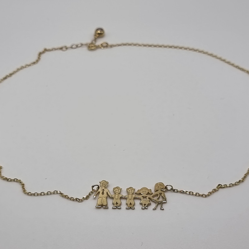 Kenzari Jewellery 14k Gold Necklace "Family" for Women - 4.66 Grams