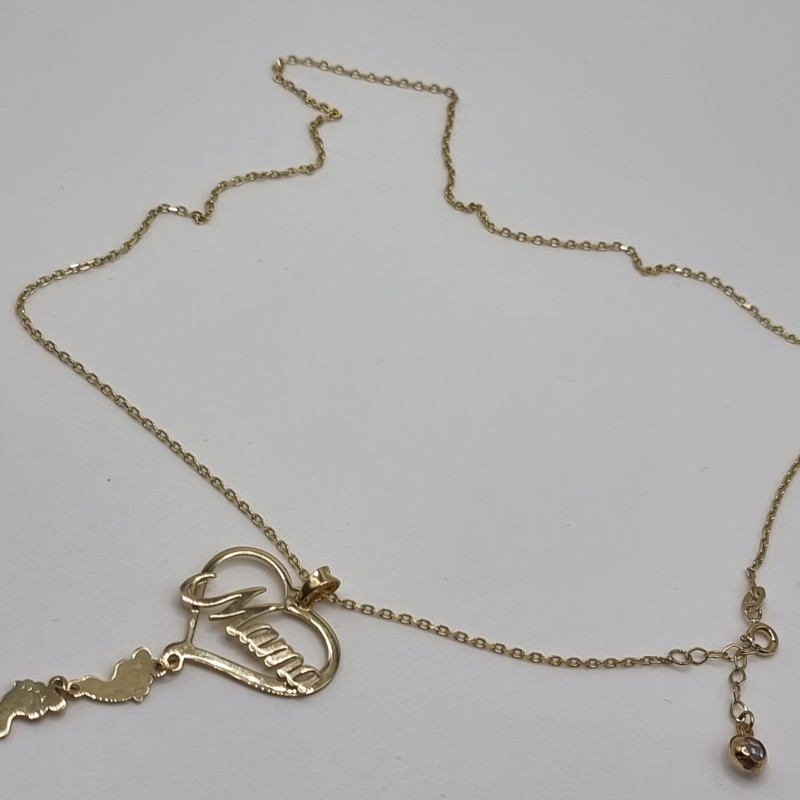 Kenzari Jewellery 14k Gold  "Mama" Necklace for Women - 5.91 Grams