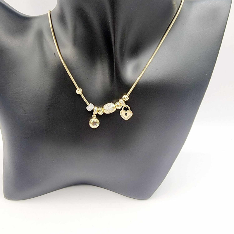 Kenzari Jewellery 14k Gold Necklace with Charms for Women - 9.20 Grams