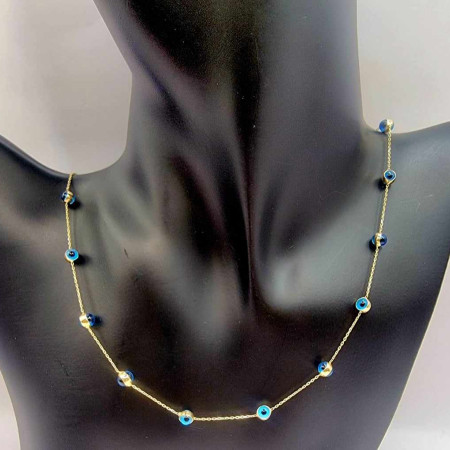 Kenzari Jewellery 14k Gold Evil eye Necklace for Women - 4.29 Grams