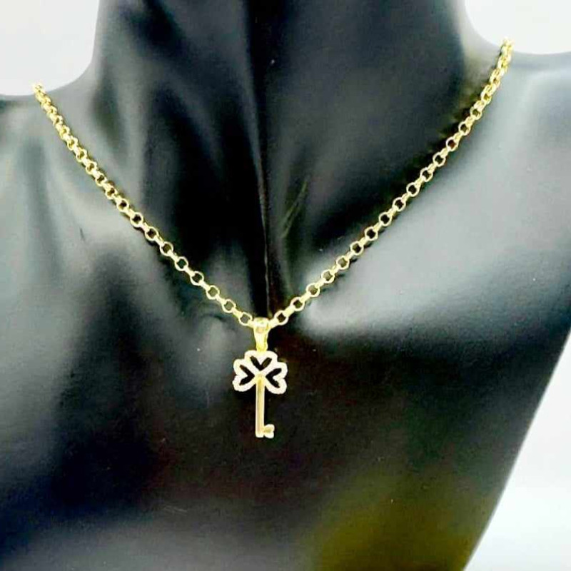 Kenzari Jewellery 14k Gold Necklace with Key Pendant for Women - 4.64 Grams
