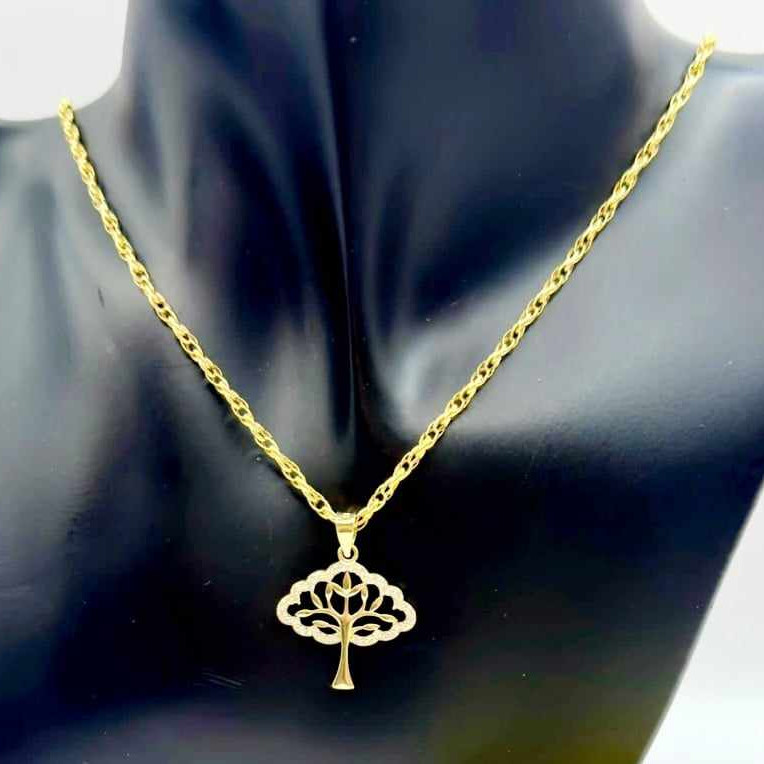 Kenzari Jewellery 14k Gold Necklace with Tree Pendant for Women - 4.33 Grams Kenzari Jewellery 14k Gold Necklace with Tree Pendant for Women - 4.33 Grams