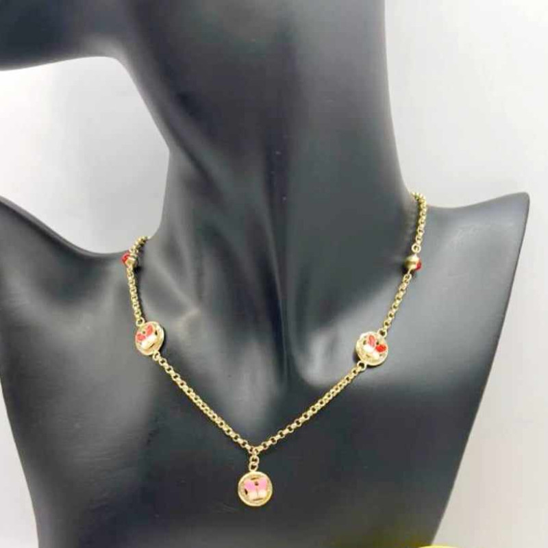 Kenzari Jewellery 14k Gold Butterfly Necklace for Kids - 5.68 Grams