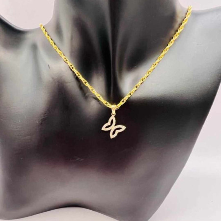 Kenzari Jewellery 14k Gold Necklace with Butterfly Pendant for Women - 3.74 Grams