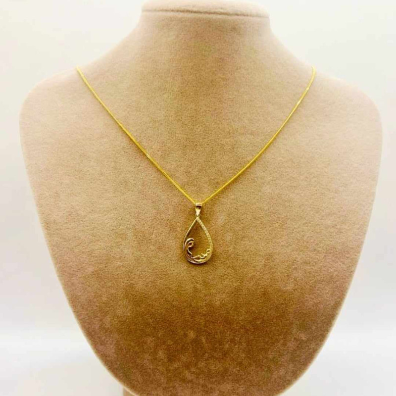 Kenzari Jewellery 14k Gold Necklace with Pendant for Women - 3.29 Grams