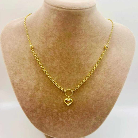Kenzari Jewellery 14k Gold Heart Pendant Necklace for Women - 5.80 Grams