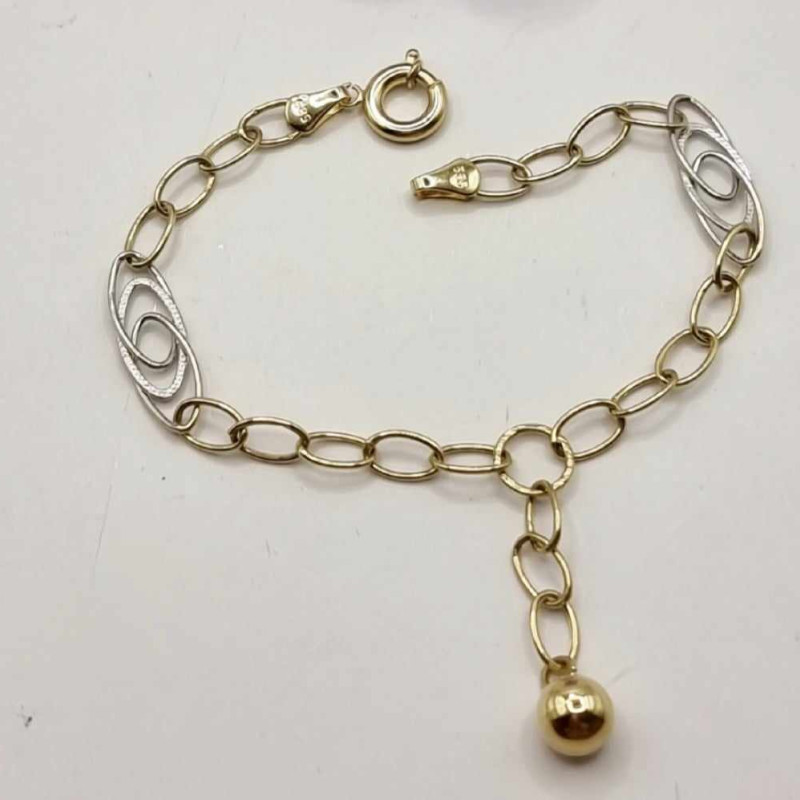 Kenzari Jewellery 14k Gold Toned Chain Link Bracelet for women -3.55 Grams