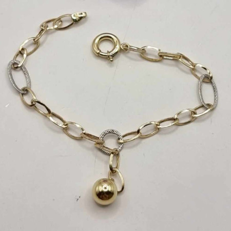 Kenzari Jewellery 14k Gold Link Chain Bracelet for Women -3.92 Grams