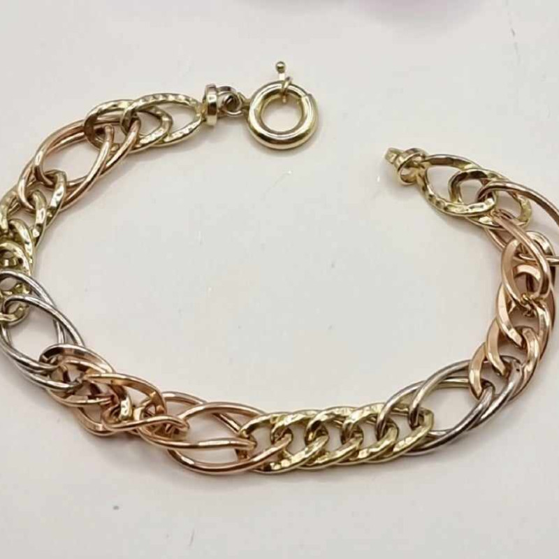 Kenzari Jewellery 14k Gold Two Tone Bracelet for women -7.87 Grams