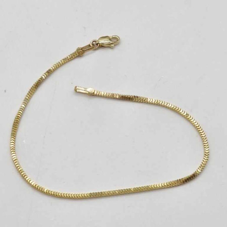 Kenzari Jewellery 14k Gold Snake Chain Bracelet for Women -1.77 Grams