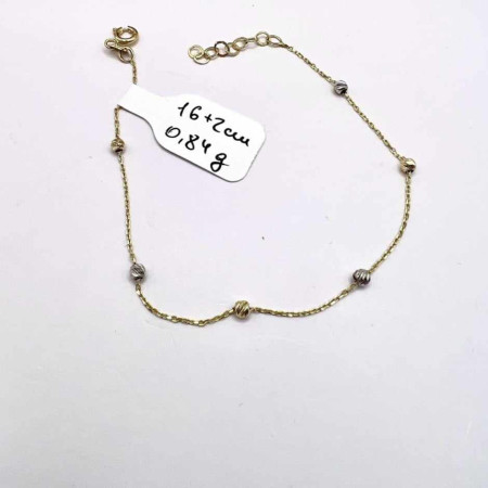 Kenzari Jewellery 14k Gold Casual Beads Bracelet for Men -0.84 Grams