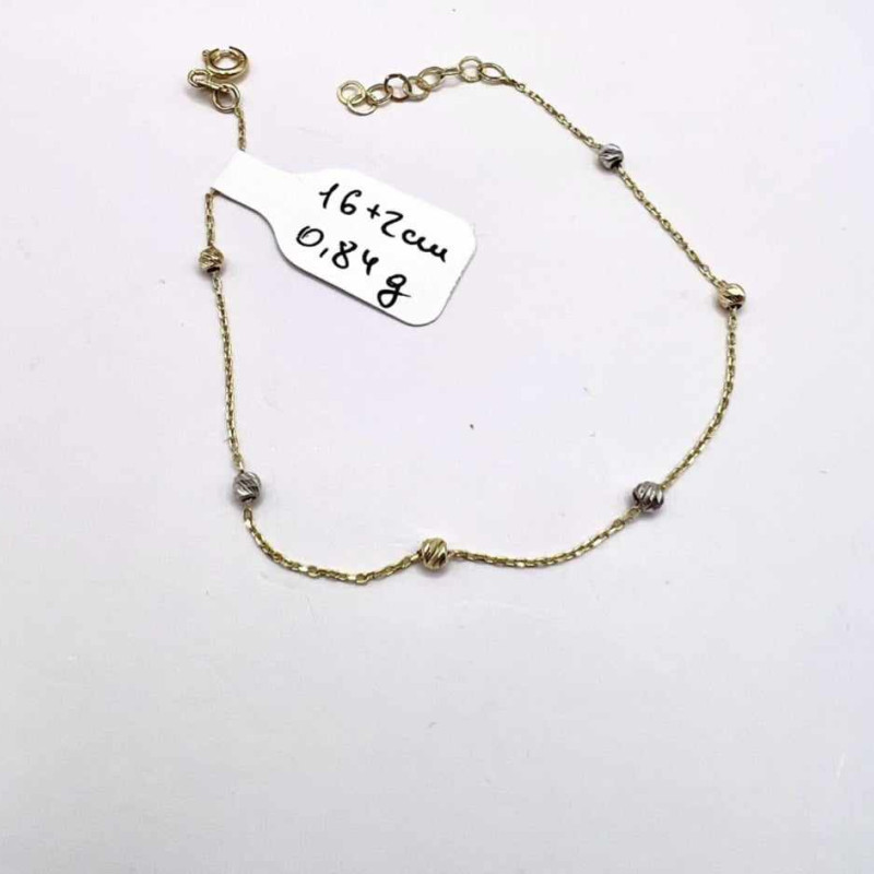 Kenzari Jewellery 14k Gold Casual Beads Bracelet for Men -0.84 Grams