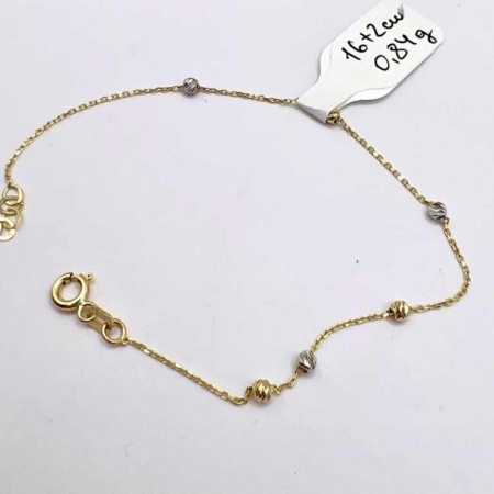 Kenzari Jewellery 14k Two Tone Gold Chain Bracelet for Women -0.84 Grams