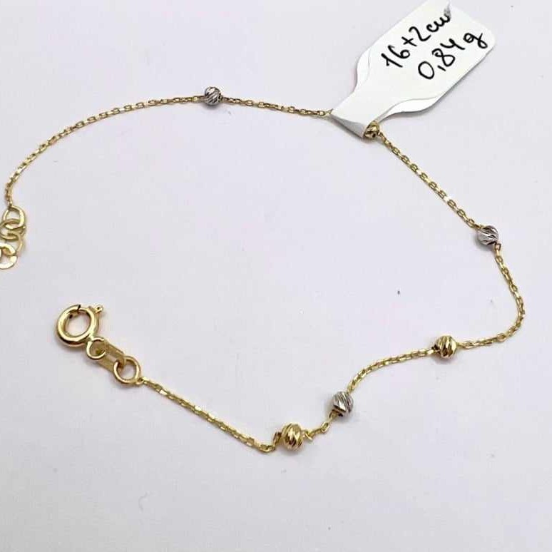 Kenzari Jewellery 14k Two Tone Gold Chain Bracelet for Women -0.84 Grams