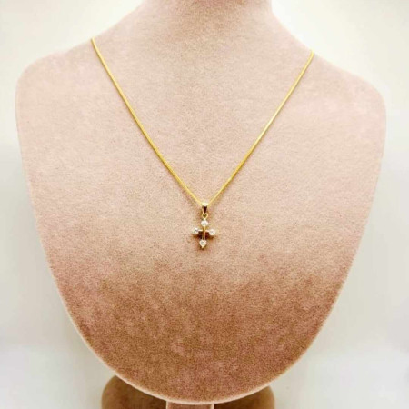 Kenzari Jewellery 14k Gold Necklace with Cross Pendant for Women - 2.91 Grams