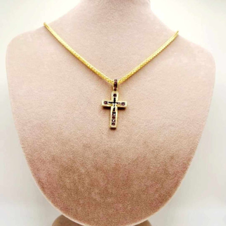 Kenzari Jewellery 14k Gold Necklace with Cross Pendant for Women - 11.12 Grams