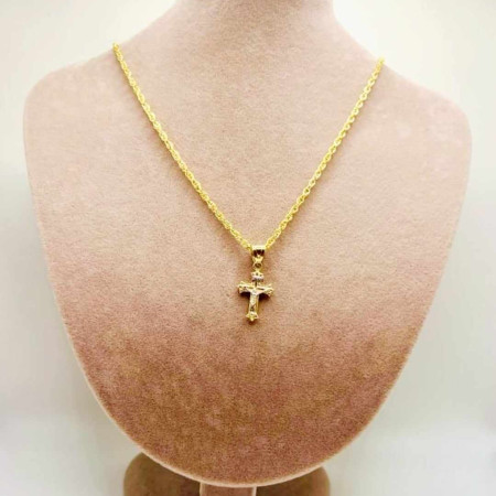 Kenzari Jewellery 14k Gold Necklace with Cross Pendant for Women - 3.79 Grams