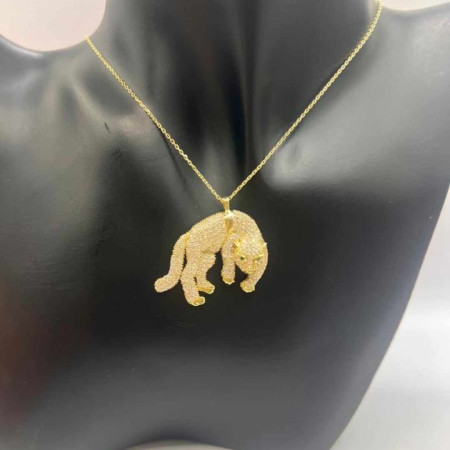 Kenzari Jewellery 14k Gold Necklace with Leopard Pendant for Women - 8.32 Grams Kenzari Jewellery 14k Gold Necklace with Leopard Pendant for Women - 8.32 Grams