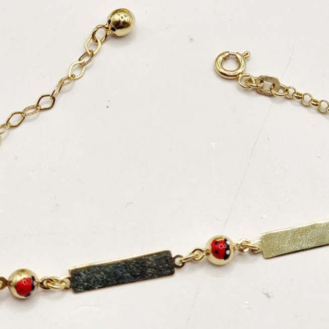 Kenzari Jewellery 14k Gold Nameplate with Accents Bracelet for Kids - 2.68 Grams