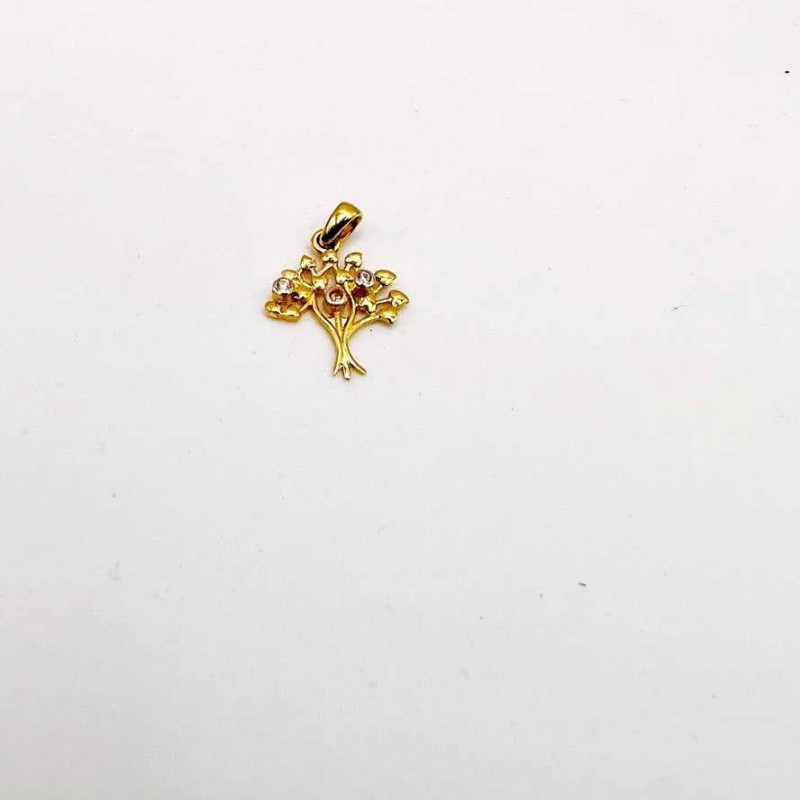 Kenzari Jewellery 14k Gold Tree Pendant for Women - 0.73 Grams