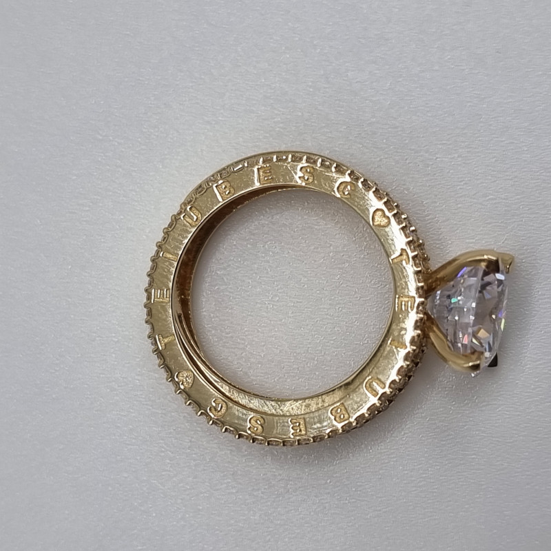 Kenzari Jewellery 14k Gold "I love you" Ring for Women - 6.78 Grams