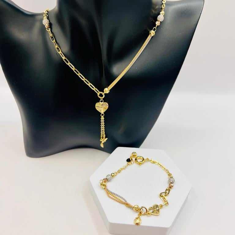 Woman necklace and bracelet  - 14k gold