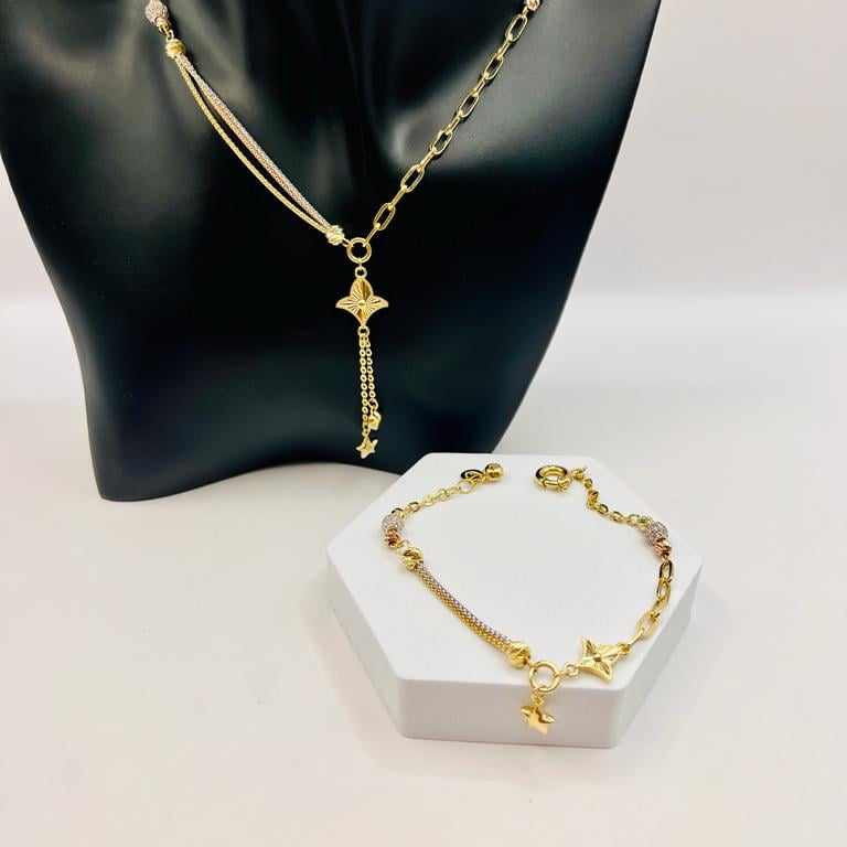 Woman necklace and bracelet  - 14k gold