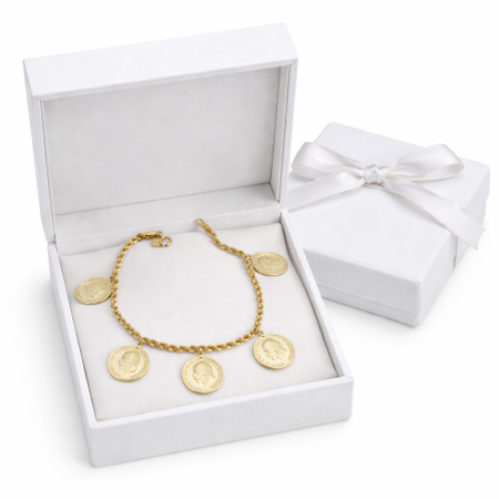 18K Gold Coin Charm Bracelet 18K Gold Coin Charm Bracelet