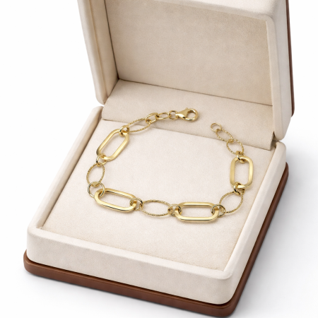 18K Gold Bracelet with Oval Links 18K Gold Bracelet with Oval Links