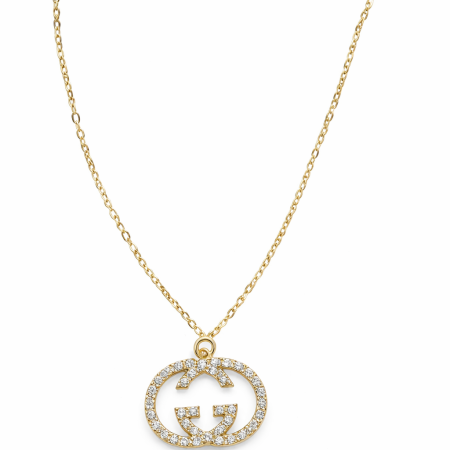 18K Gold Necklace with Diamond Pendant - 1.11g