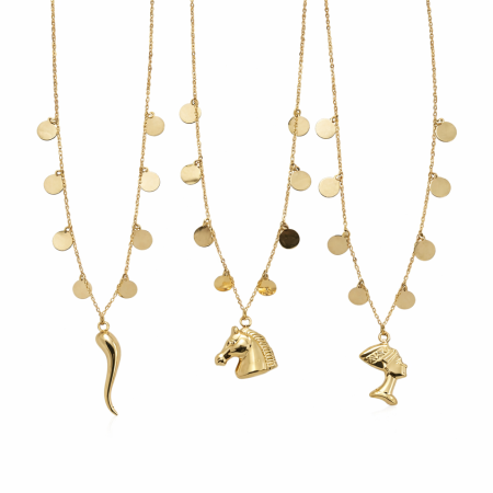 18K Gold Necklace with Unique Charms - 3.62g