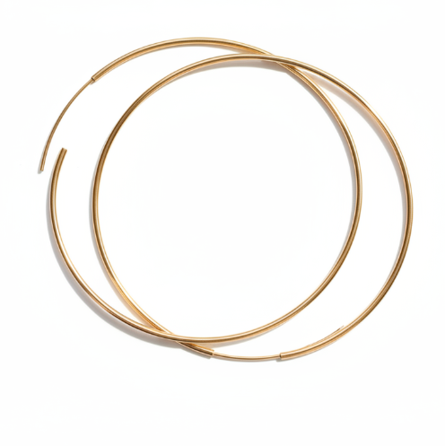 14K Gold Hoop Earrings – 7cm Diameter (5.59g)