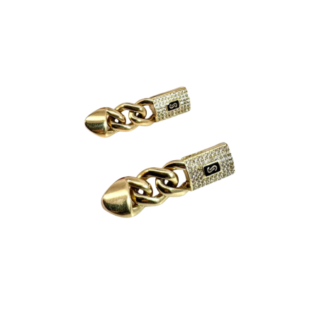 14K Gold Chain Link Earrings – 6.68g