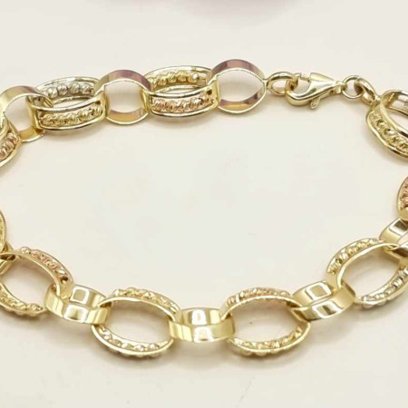 Kenzari Jewellery 14k Gold Link Chain Bracelet for women -10.31 Grams