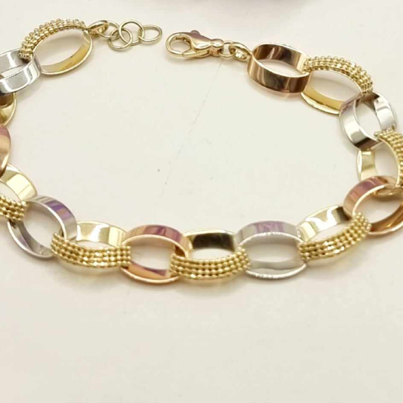 Kenzari Jewellery 14k Gold Link Chain Bracelet for women -10.34 Grams