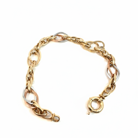 14K Gold Oval Link Bracelet – 19.5cm, 5.5g