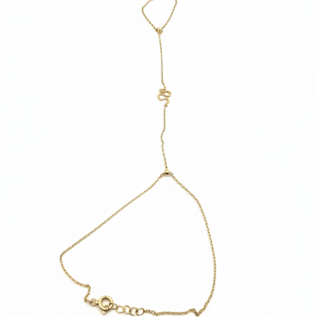 14K Hand Chain Bracelet – 17.5cm + 2cm Extension (1.65g)