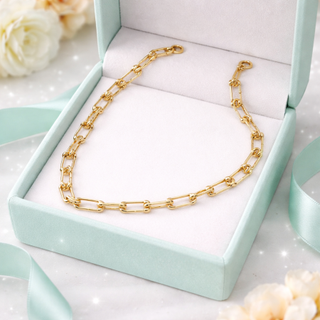 18K Gold Link Chain Necklace – Luxury Bold Chain (37g)